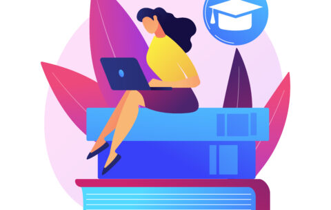 Self education vector concept metaphor