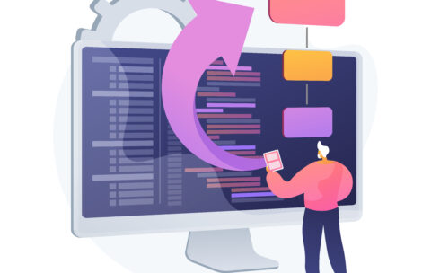 Software requirement description abstract concept vector illustration.